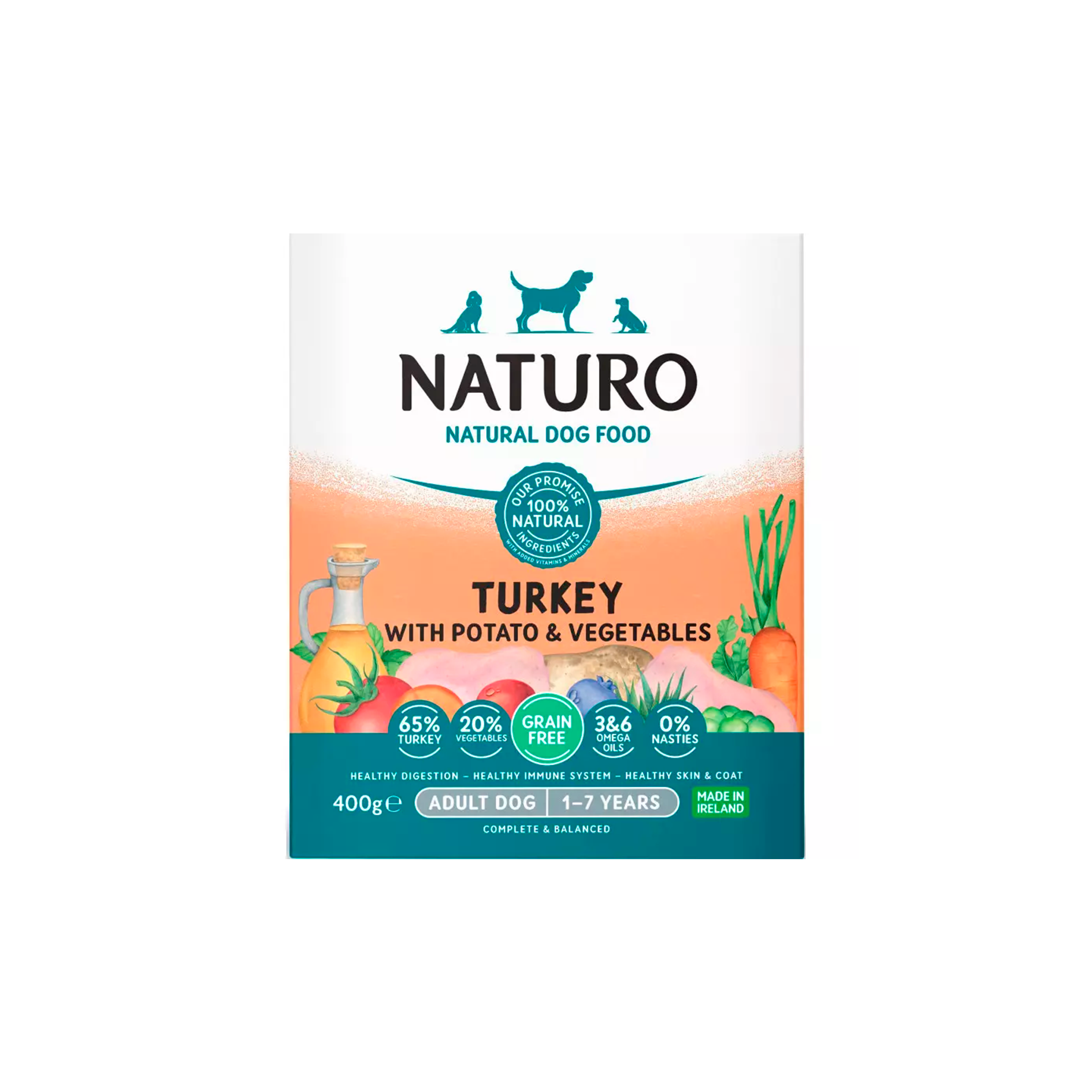 Naturo Dog Adult Grain Free Pavo y Patata Para Perros Tarrina 400g