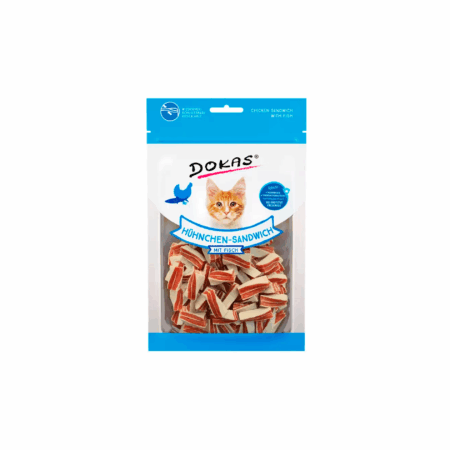 Dokas sandwich de pollo con pescado para gatos 30Gr