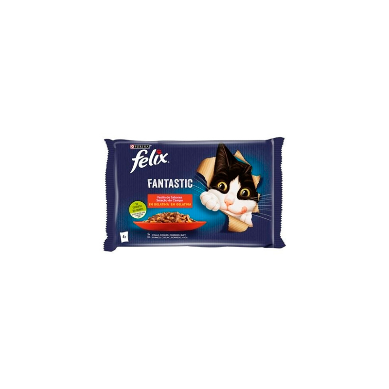 Purina Felix Festín de Carnes Gelatina Pack 4 x 85g