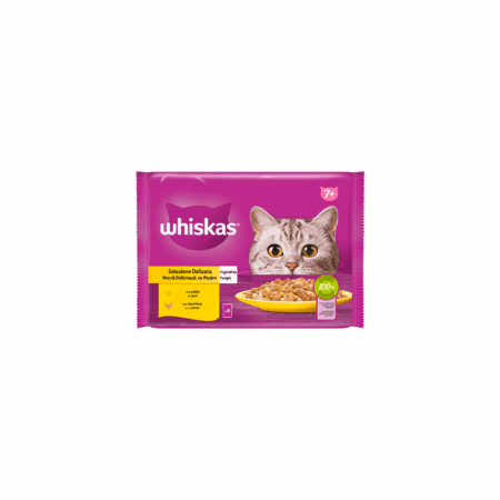 Whiskas 7+ Selección Aves en Gelatina para Gatos 4x85g