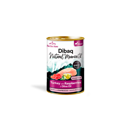Dibaq Natural Moments Monoprotein Pavo con Frambuesas 380g