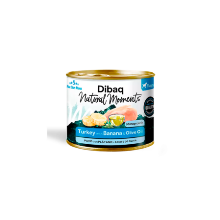 Dibaq Natural Moments Monoprotein Pavo con Platano para Perros Lata 190g