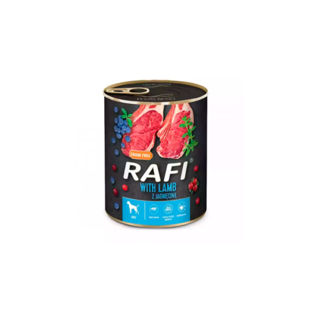 Lata Rafi Húmedo de Cordero y Arándanos para Perros