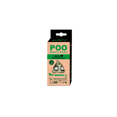 Bolsas Higiénicas POO Reciclado para Perros 60uds menta