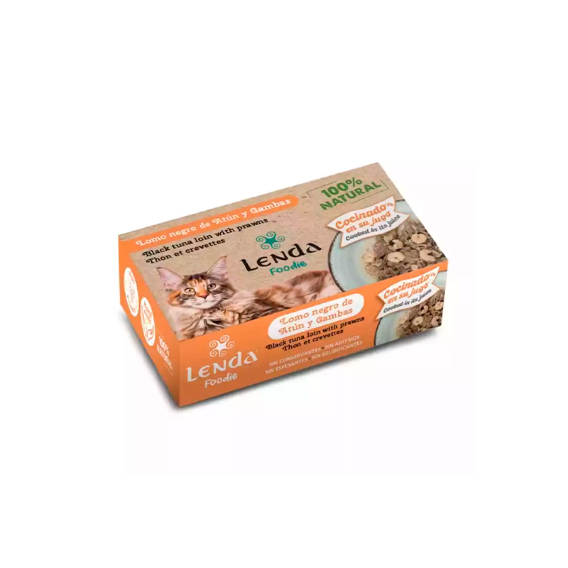 Lata Lenda Lomo negro de Atún y Gambas para Gato