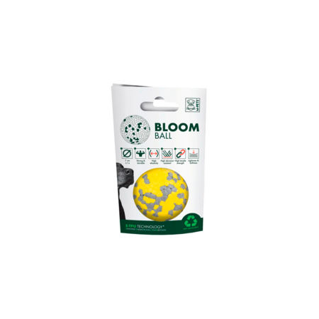 Pelota Bloom Ball para Perros amarillo y gris