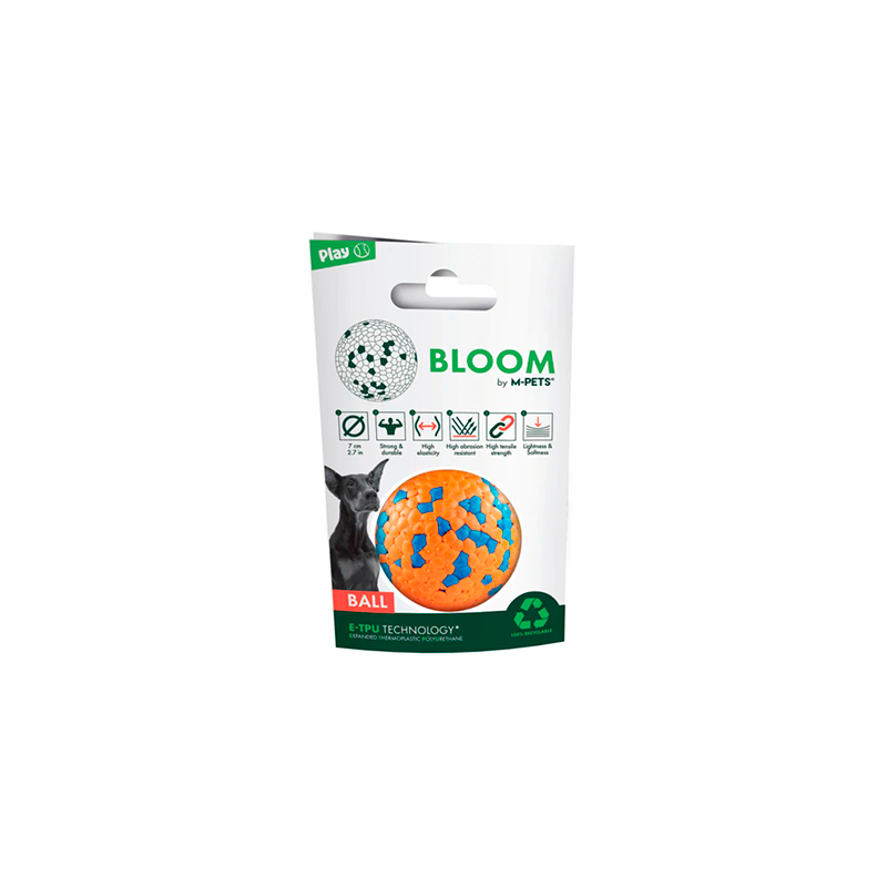 Pelota Bloom Ball para Perros naranja azul