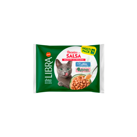 Libra Pack Sobres de Atún y Salmón en Salsa para Gatos