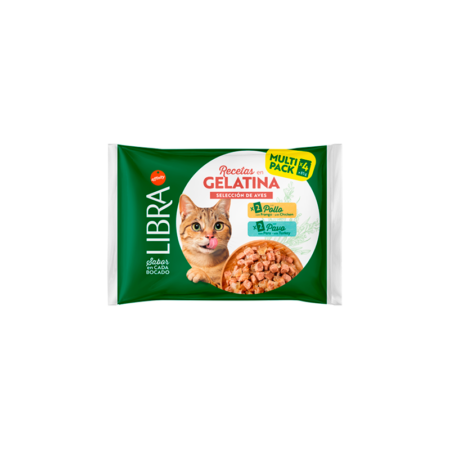 Libra Pack Sobres de Pollo y Pavo en Gelatina para Gatos
