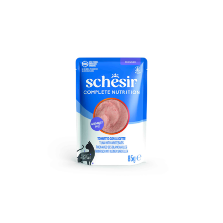 SCHESIR SOBRES 85 gr ATÚN CON ANCHOETAS EN MOUSSE NUTRICIÓN COMPLETA