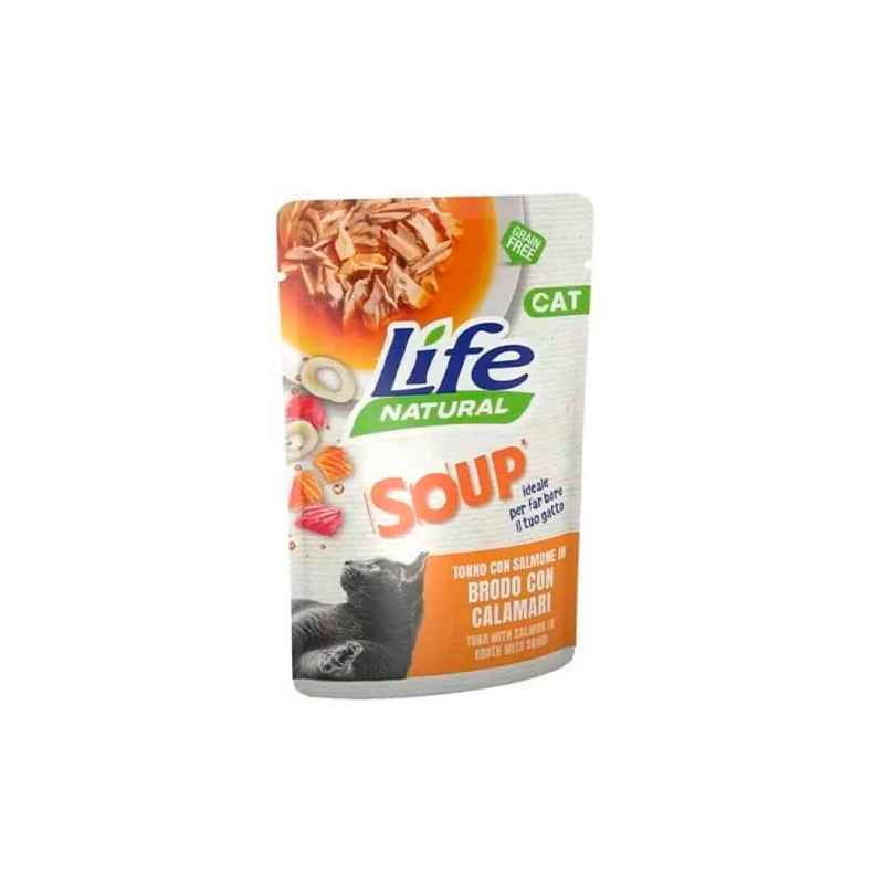 SOPA LIFE CAT ATÚN CON SALMON Y CALAMARES 60 gr