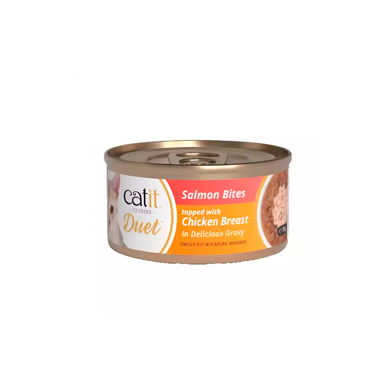 Lata Catit Cuisine Duet de Salmón con Pollo para Gatos