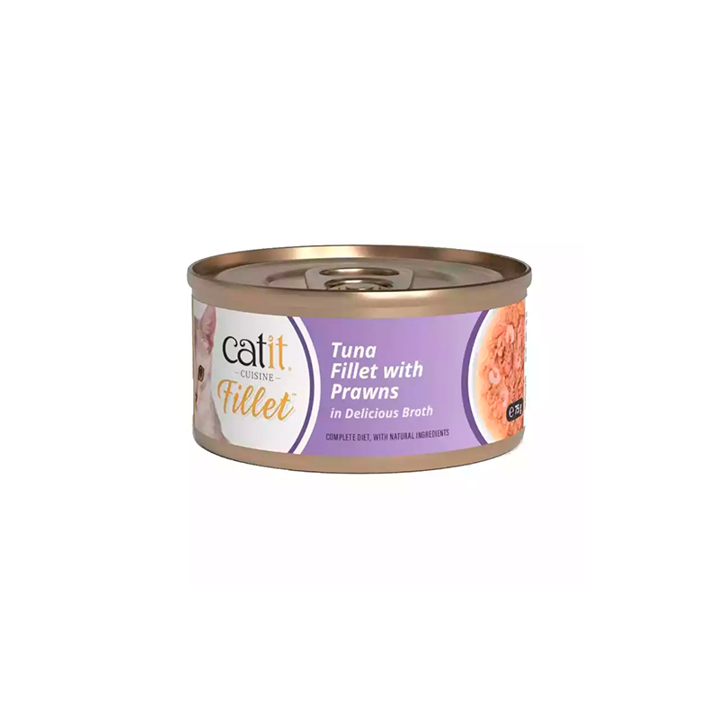 Lata Catit Cuisine Fillet de Atún con Gambas para Gatos