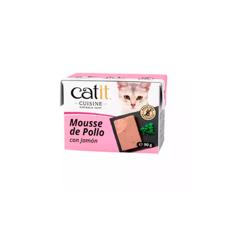 Mousse Catit Cuisine de Pollo con Jamón para Gatos