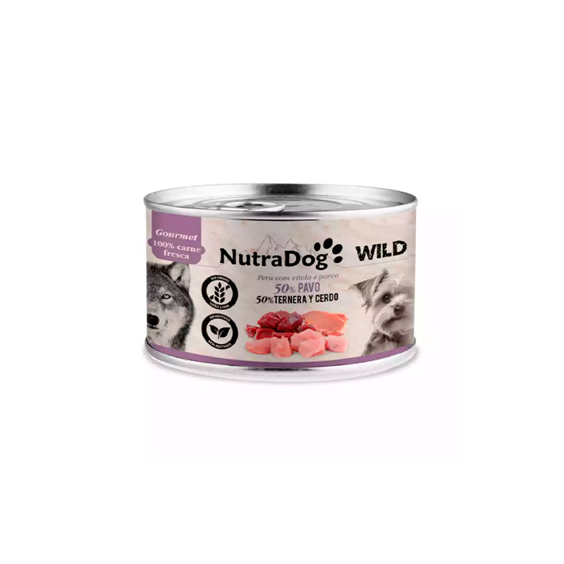 NutraDog Wild Gourmet Pavo, Ternera y Cerdo para Perros