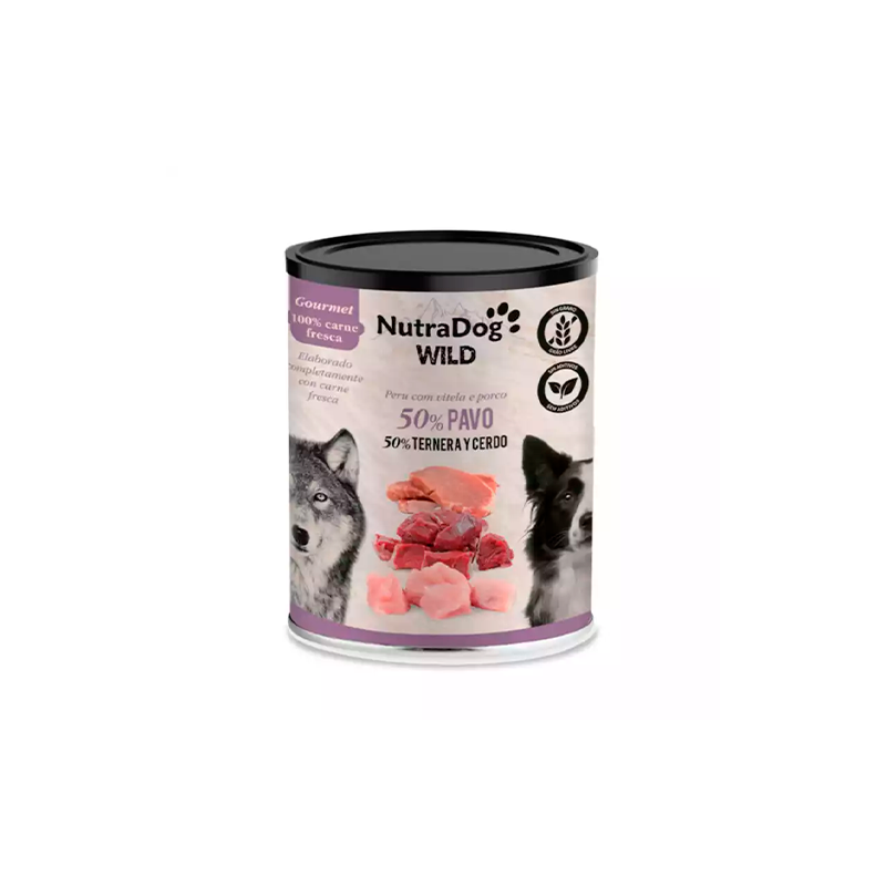 NutraDog Wild Gourmet Pavo, Ternera y Cerdo para Perros