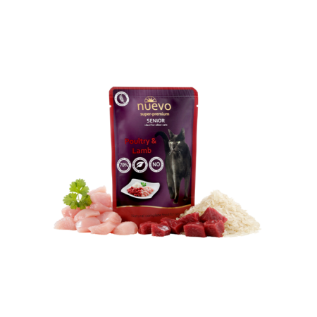 Sobre Gato SENIOR Ave de Corral y Cordero con Arroz, NUEVO, 85 g