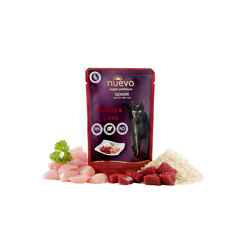 Sobre Gato SENIOR Ave de Corral y Cordero con Arroz, NUEVO, 85 g