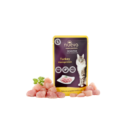 Sobre Gato SENSITIVE Pavo, NUEVO, 85 g
