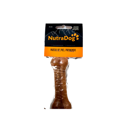 Hueso de Piel Prensado NutraDog 10cm para Perros